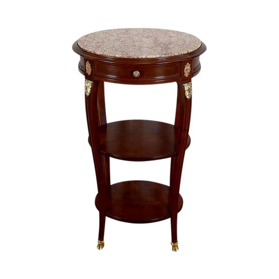  Small solid mahogany salon table, Louis XVI style - Early XXth century