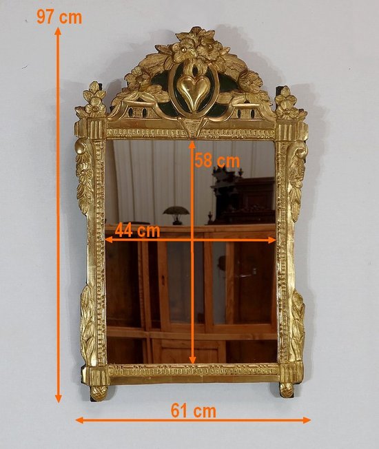  Gilded wood mirror, Louis XVI style - Early XXth century