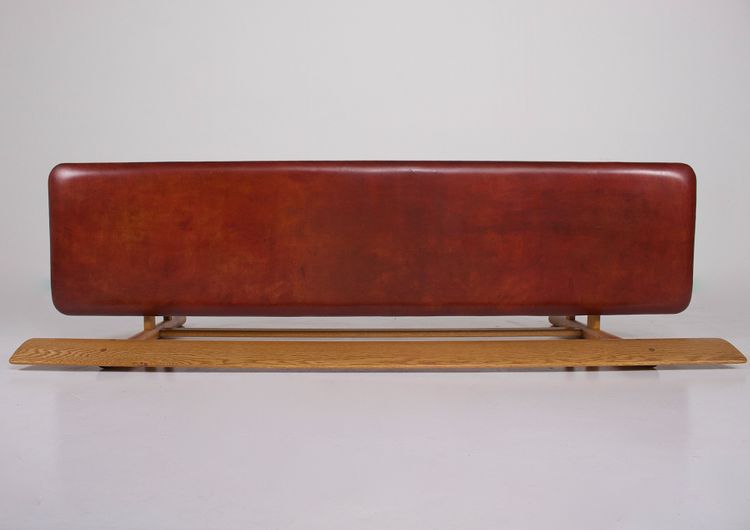 Banc en Chêne et Cuir Cognac Børge Mogensen