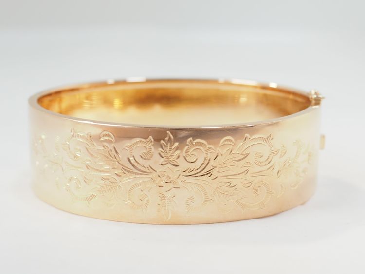 Bracciale antico con disegno floreale in oro rosa