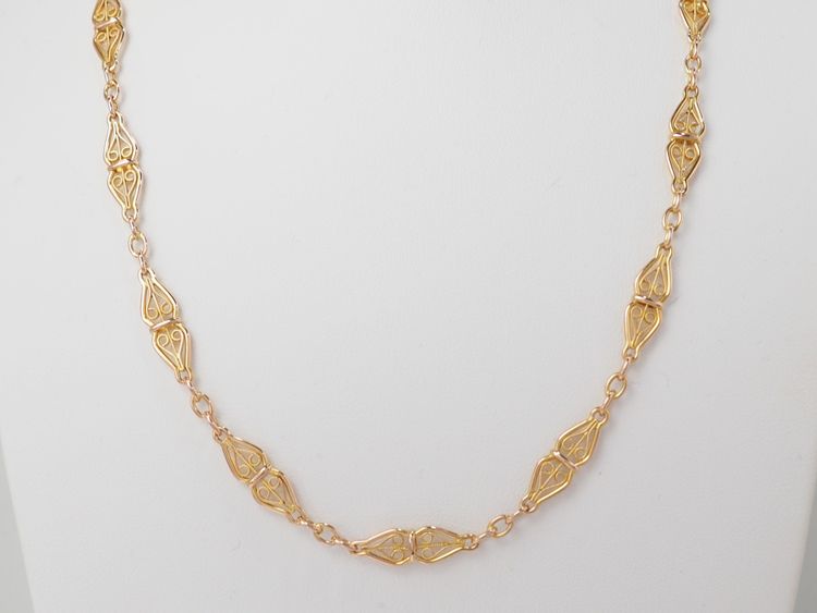 Collier maille filigrane en or jaune
