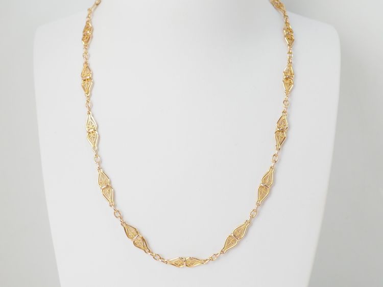 Collier maille filigrane en or jaune