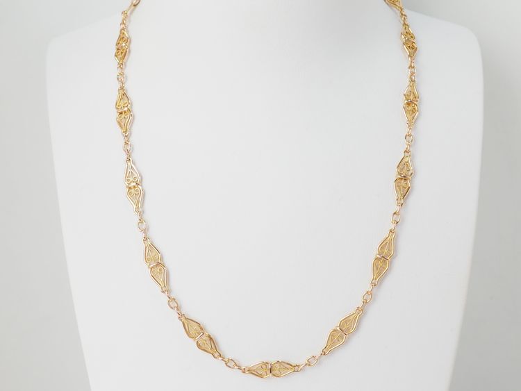 Collier maille filigrane en or jaune