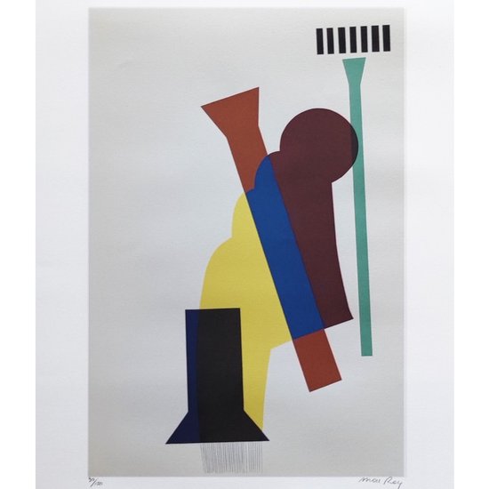 1970 Original Beautiful Man Ray "Concrete Mixer" Limited Edition Lithograph