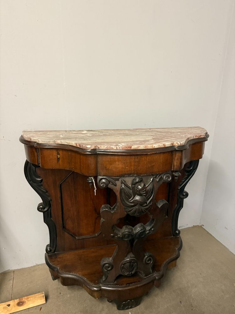 Antica console noce L.Filippo, '800, Napoli, 100x103x43cm