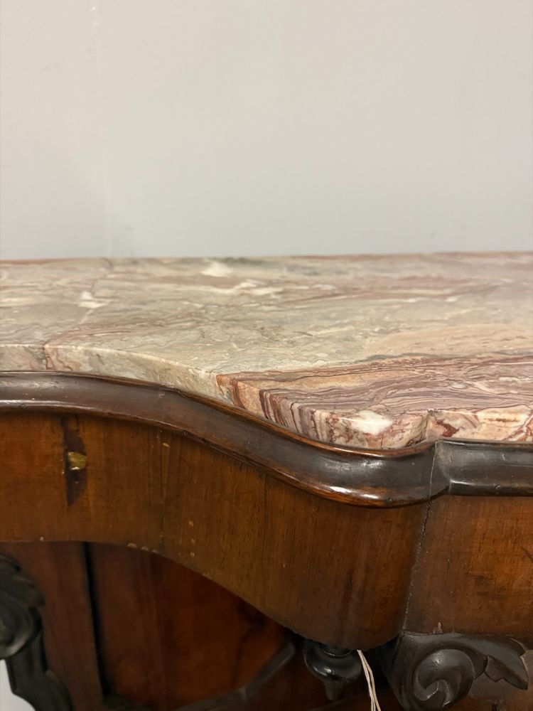 Antica console noce L.Filippo, '800, Napoli, 100x103x43cm