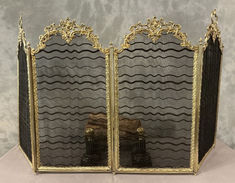Antique 19th century pressed brass mantelpiece