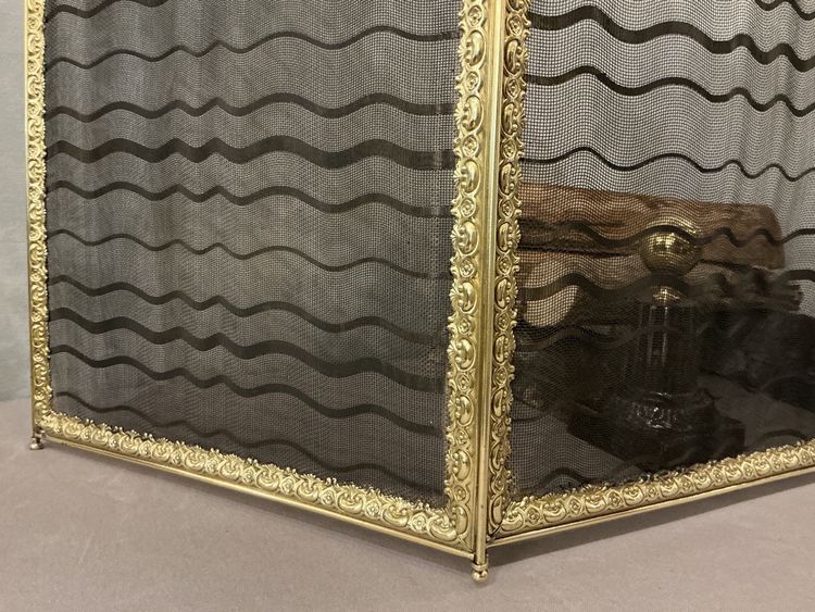 Antique 19th century pressed brass mantelpiece