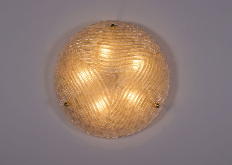 Large Murano Ice Glass Ceiling Light
