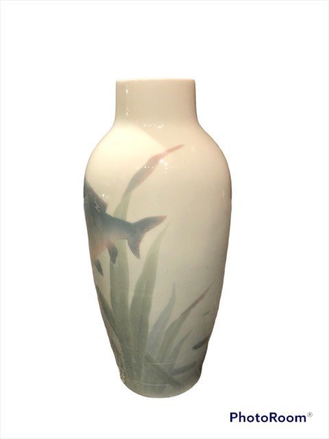 Vase - Carp - Porcelain - Jaeger and Co - Art Nouveau - Judgenstil - About 1900