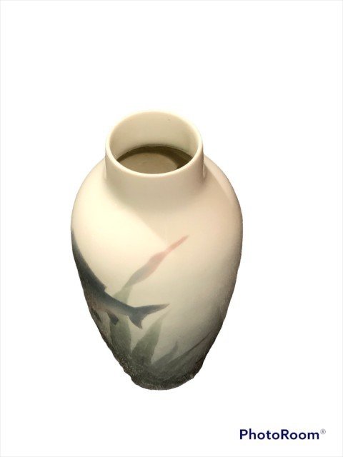Vase - Carp - Porcelain - Jaeger and Co - Art Nouveau - Judgenstil - About 1900