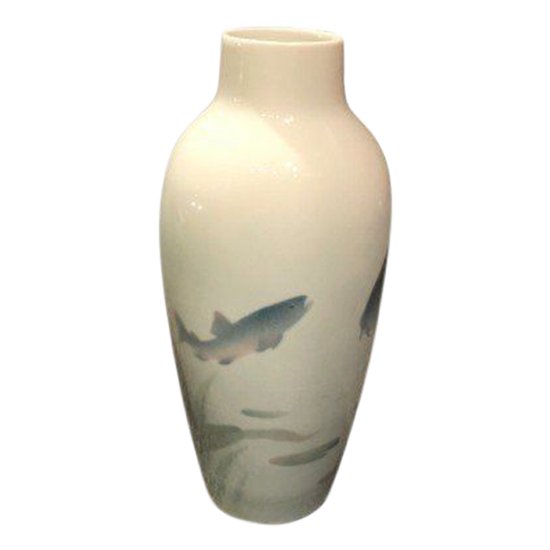 Vase - Carpes - Porcelaine - Jaeger and Co - Art Nouveau - Judgenstil - Vers 1900