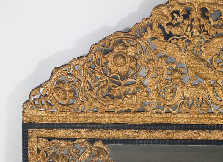 Specchio in stile Luigi XIV con perle di smalto 1870 ca.