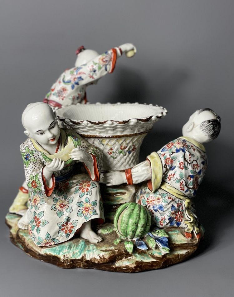 19th century polychrome porcelain centerpiece
