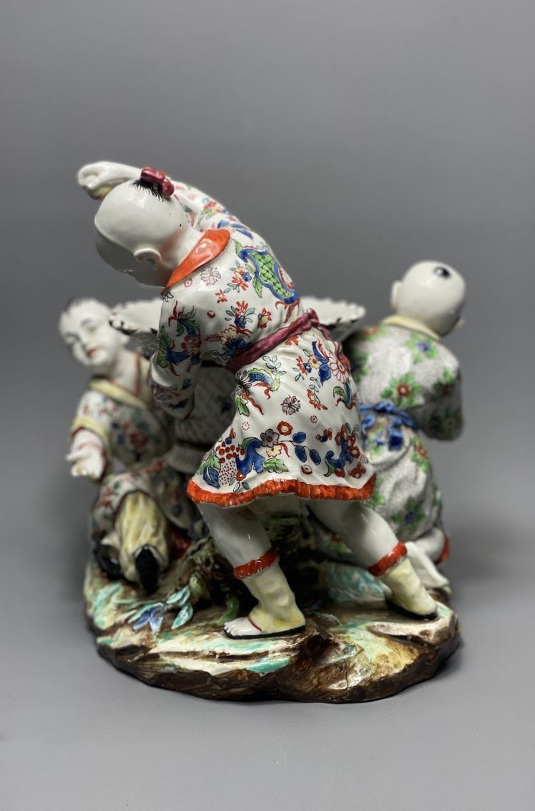 19th century polychrome porcelain centerpiece