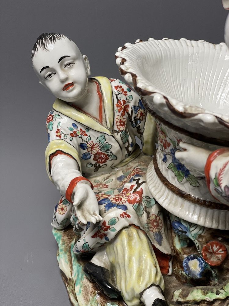 19th century polychrome porcelain centerpiece
