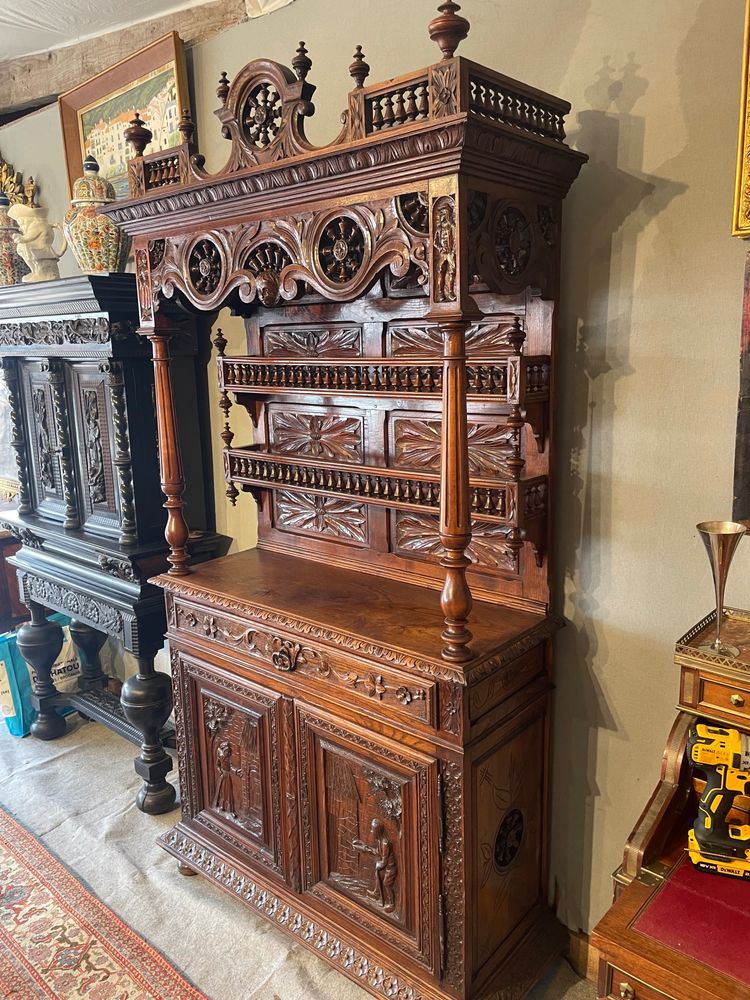 Bretonischer Geschirrschrank aus Eiche um 1900