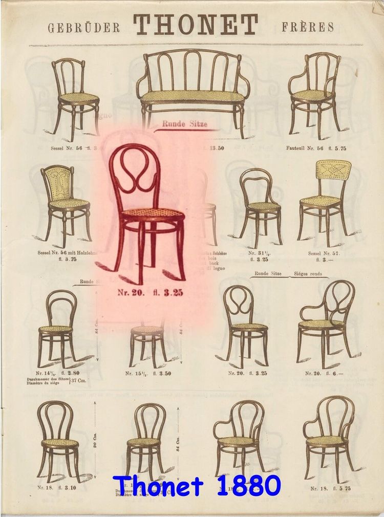 Thonet-Stuhl Nr. 20, OMEGA , kirschbaumfarben - 1875 -