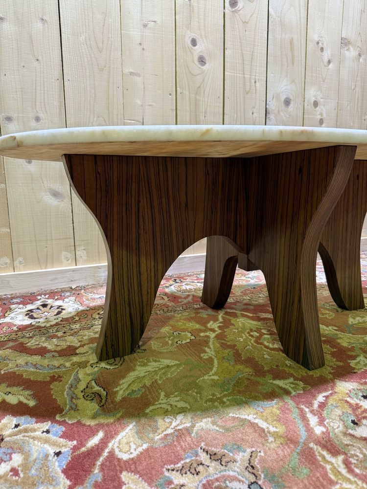 Table basse style scandinave marbre et zébrano