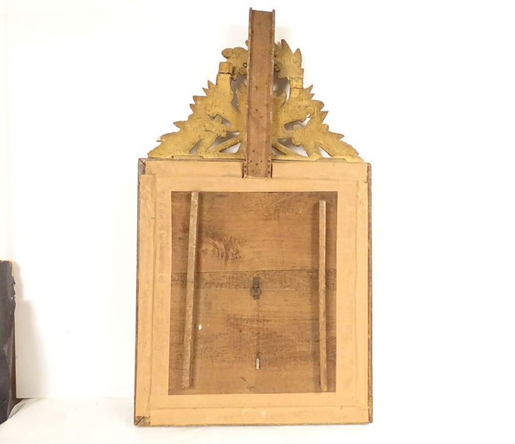 Barometer I. Empire holzgeschnitzt vergoldet System Torricelli Blumenkorb 19.
