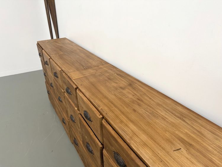 Grand Meuble de Métier en Pin (16 Tiroirs)