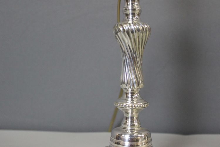 Pair of silvered bronze lamps circa 1830