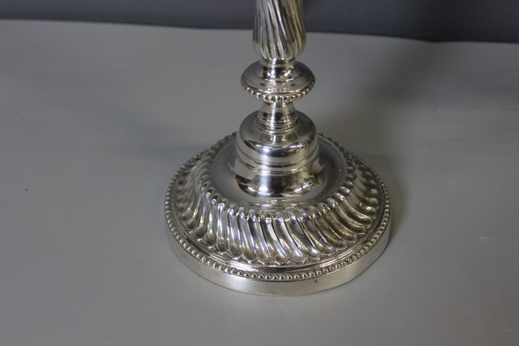 Pair of silvered bronze lamps circa 1830