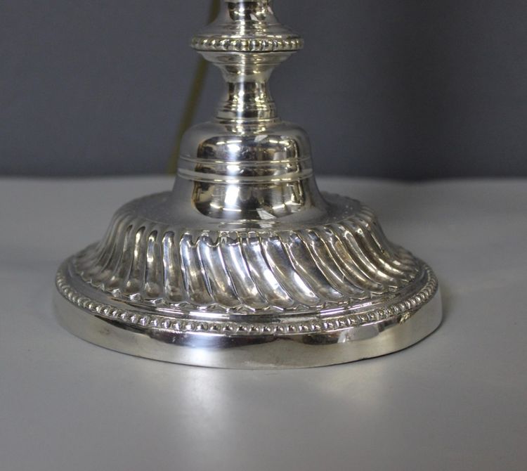 Pair of silvered bronze lamps circa 1830