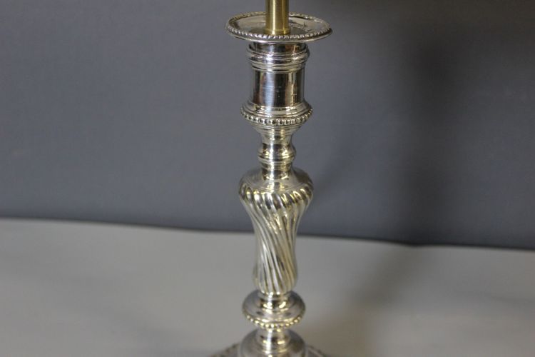 Pair of silvered bronze lamps circa 1830