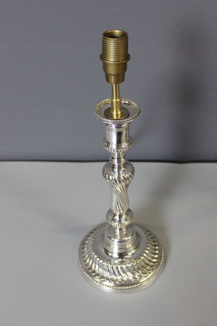 Pair of silvered bronze lamps circa 1830