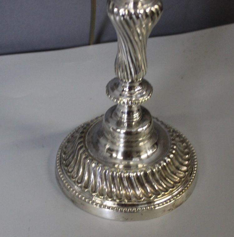 Pair of silvered bronze lamps circa 1830