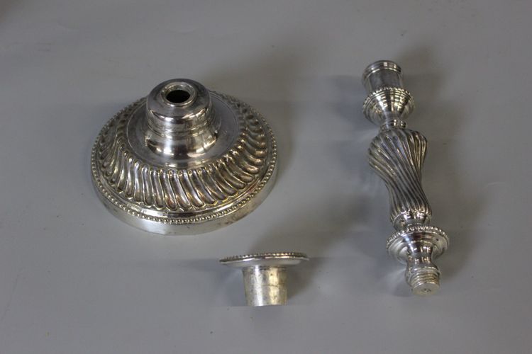 Pair of silvered bronze lamps circa 1830