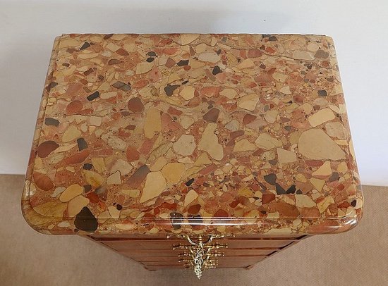 Kleine Chiffonnier aus Rosen- und Veilchenholz, gestempelt "Boudin", Übergangszeit Louis XIV / Louis XV - 1760
