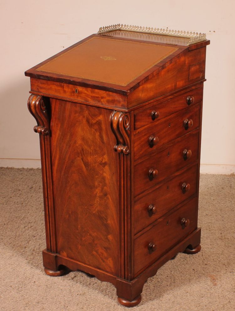 regency mahagoni davenport circa 1810 mit mechanismus