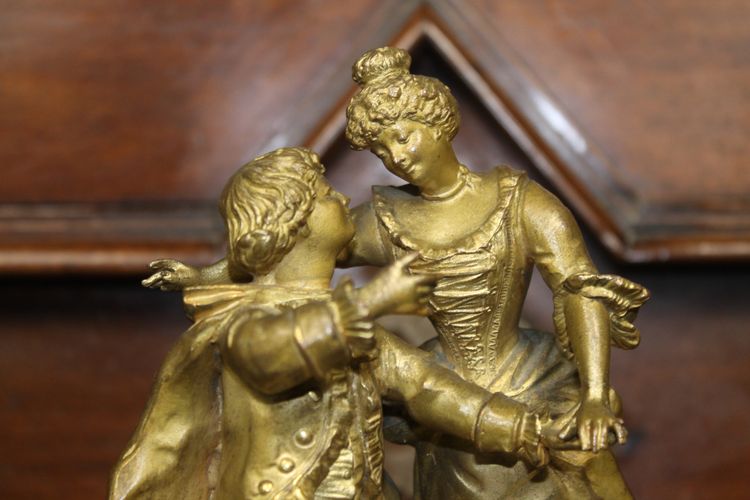 Sculpture en bronze de Barthelemy - le passage du gué - époque 19ème