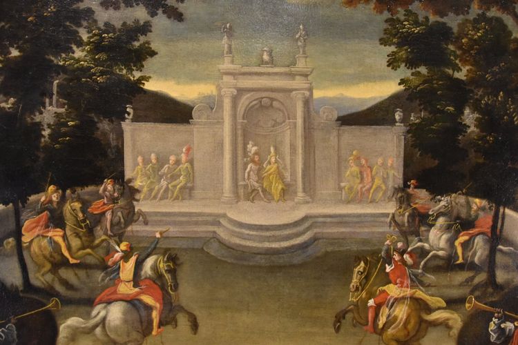 Renaissance Garden With Knightly Festival, Isaac De Moucheron, circle