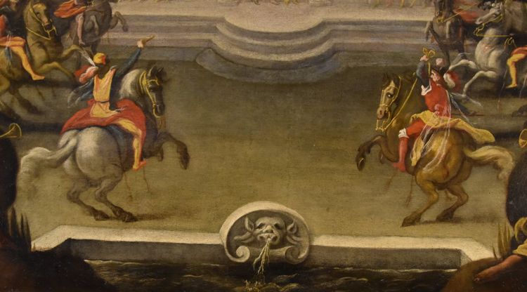 Renaissance Garden With Knightly Festival, Isaac De Moucheron, circle