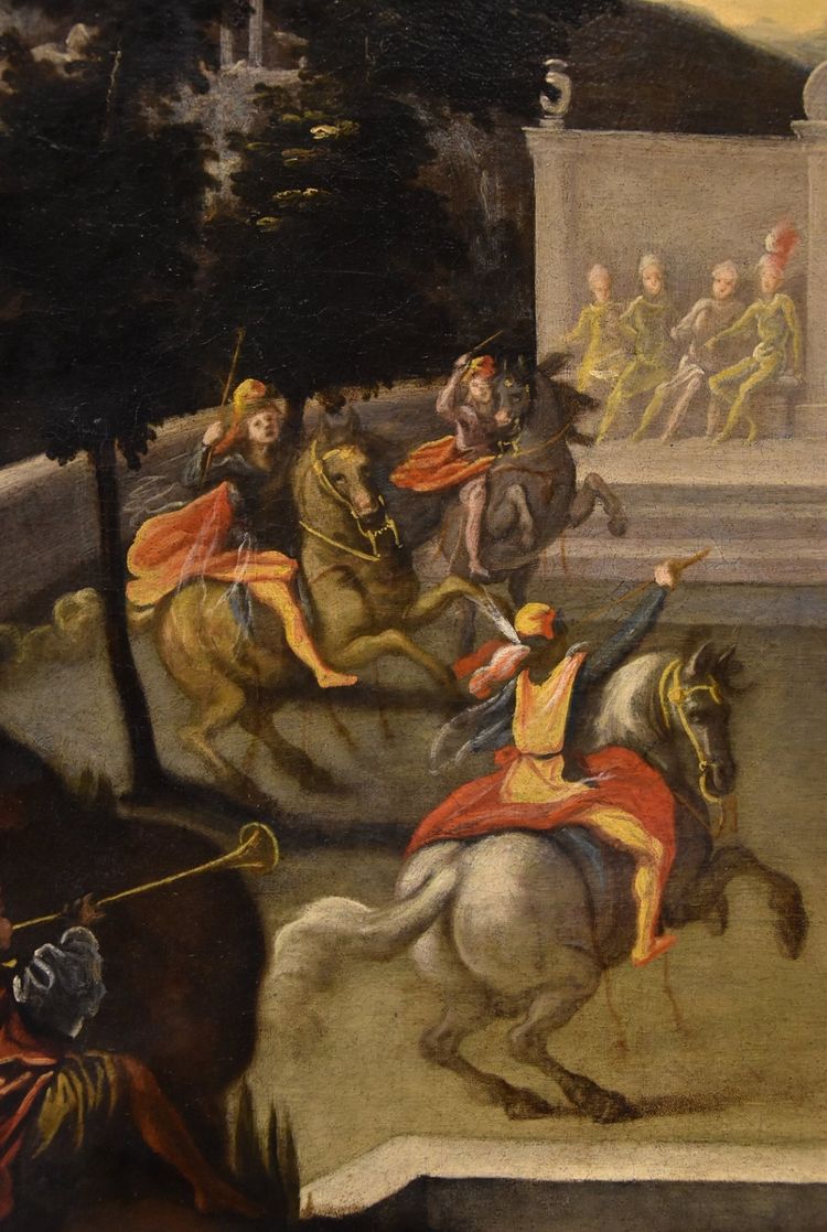 Renaissance Garden With Knightly Festival, Isaac De Moucheron, circle