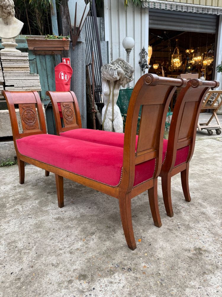 Pair of hallway benches, 19th century Directoire style