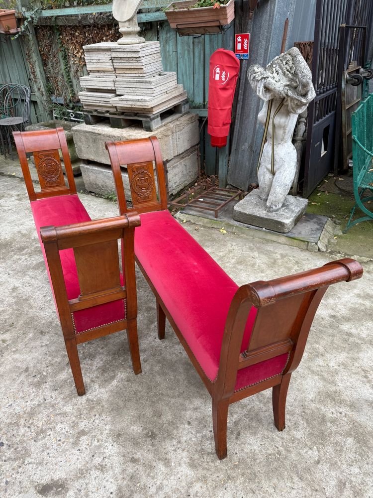 Pair of hallway benches, 19th century Directoire style