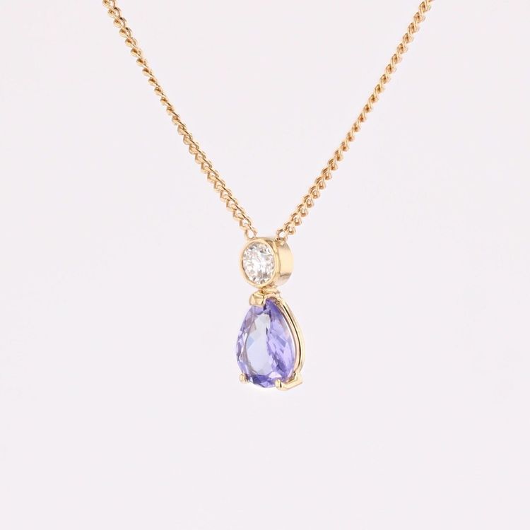 Collier en or tanzanite et diamant