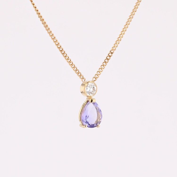 Collier en or tanzanite et diamant