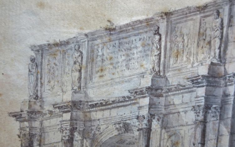Arc de Constantin, Rome, suiveur d' Hubert Robert. 