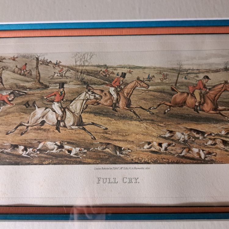 Print HUNTING "FULL CRY" signed by HENRY THOMAS ALKEN