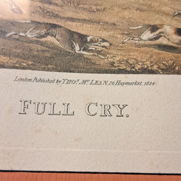 Print HUNTING "FULL CRY" signed by HENRY THOMAS ALKEN