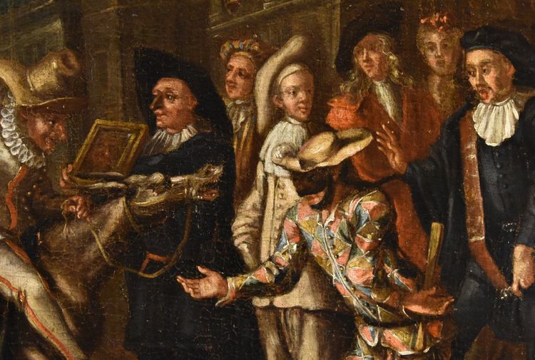 Carnaval à Venise avec Arlequin, Marco Marcola (Vérone, 1711 - 1780)