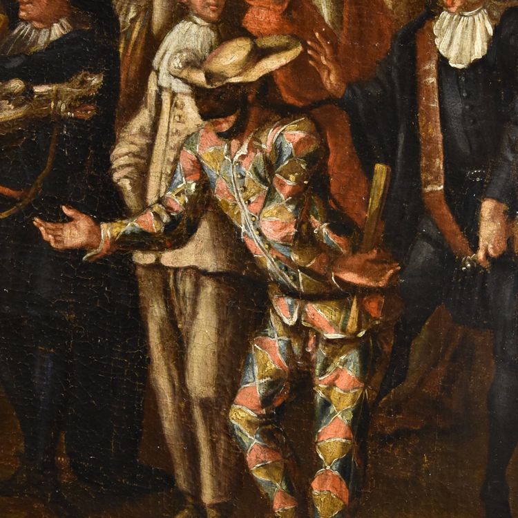 Carnaval à Venise avec Arlequin, Marco Marcola (Vérone, 1711 - 1780)