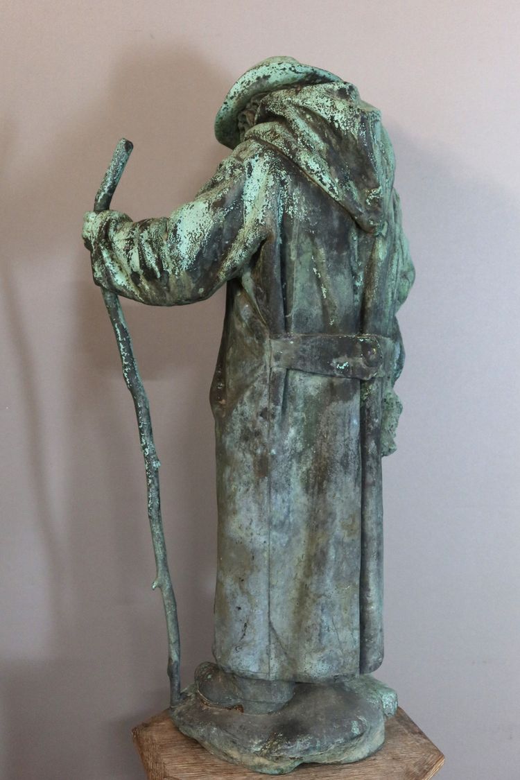 Bronze sculpture "Shepherd and his lamb" dated 1905 and signed