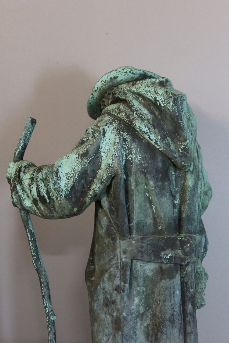 Bronze sculpture "Shepherd and his lamb" dated 1905 and signed