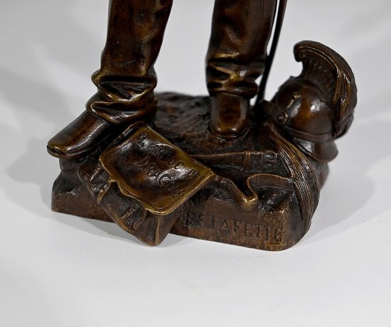 Bronzo "L'Estafette" di C. Anfrie - XIX secolo